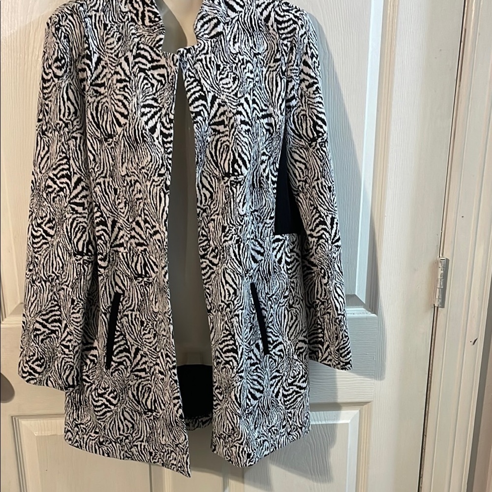 Courtenay Black and White Zebra Teddy Jacket
